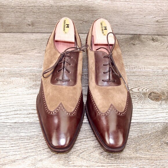 * NEW * $650 GRAVATI Neiman Marcus Women's 10 M Brown Calf/Suede 4269 *new Trees - Picture 2 of 14